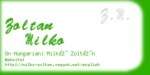 zoltan milko business card